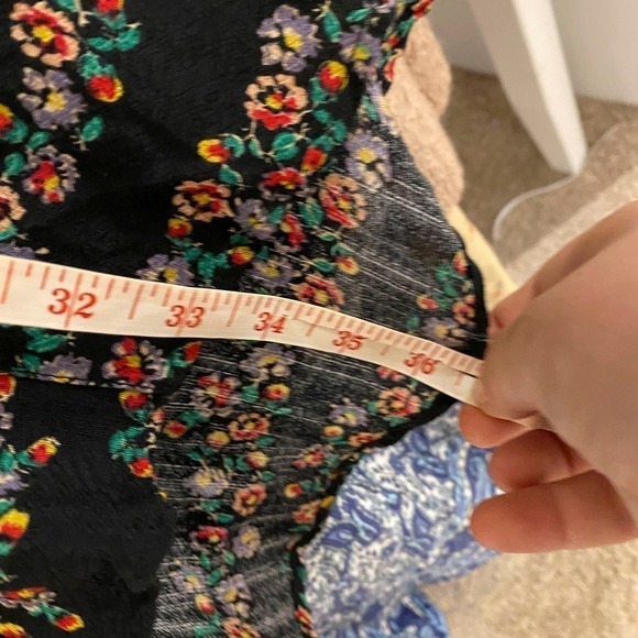 Free People Floral Black long sleeve button down dress XS - Picture 9 of 11